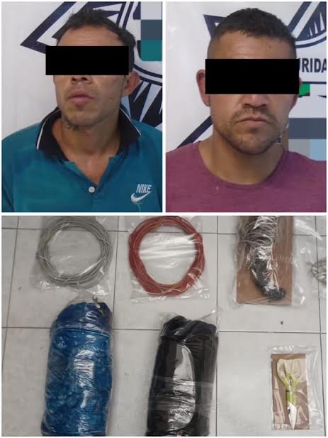 Detienen a dos por robar elcable del alumbrado público