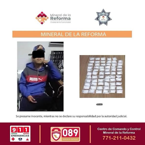 Localizan 65 dosis de drogas a adolescente
