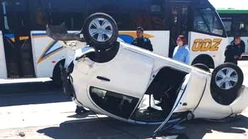 Volcadura por manejar a exceso de velocidad