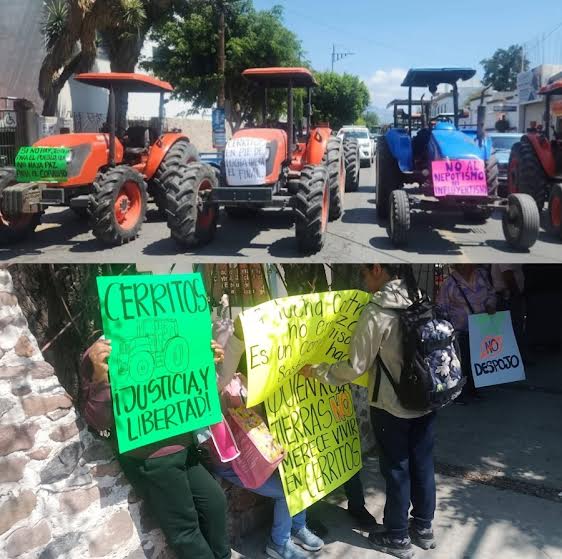Bloqueo vial por disputa de predio en Cerritos
