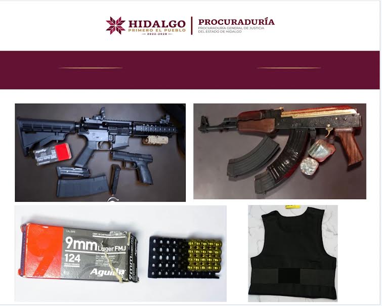 Capturan a tres con armas, cartuchos y estupefacientes
