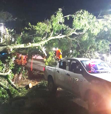 Vientos y lluvia causaron afectaciones en Huejutla