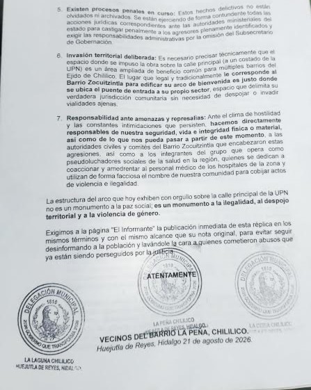 Acusan a Chililico de construir sin acuerdo