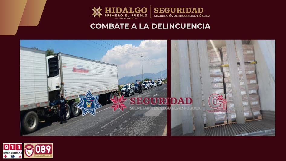 Recuperan tractocamión y 56 toneladas de mercancía