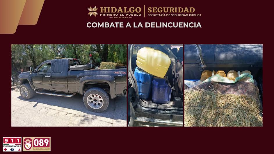 SSPH asegura a dos personas con Huachicol