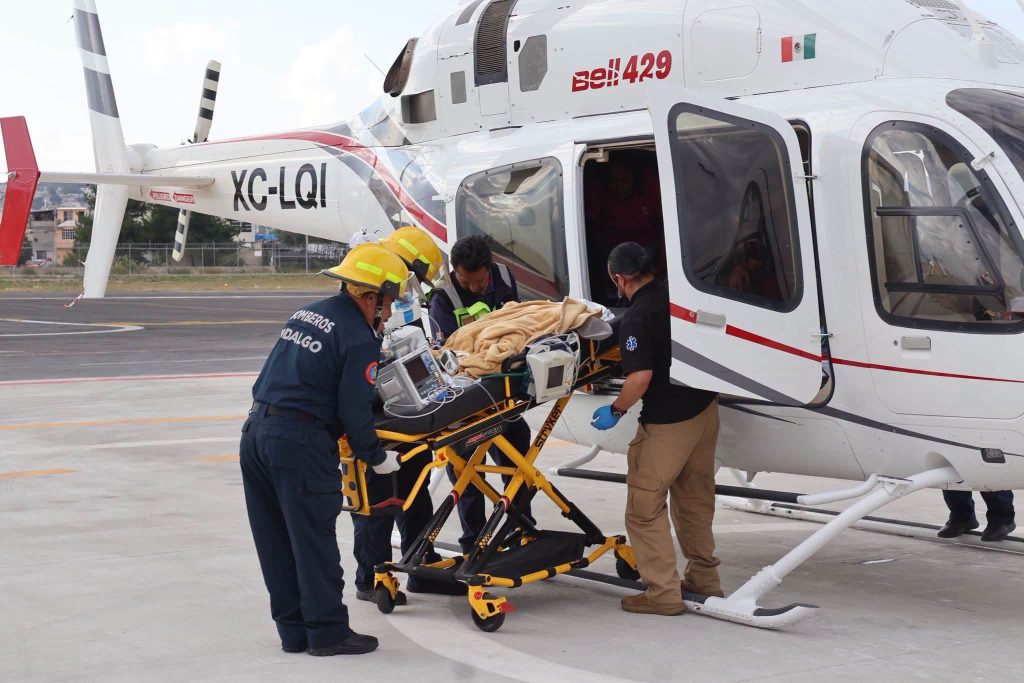Traslado aéreo de bebé de Huejutla a Pachuca