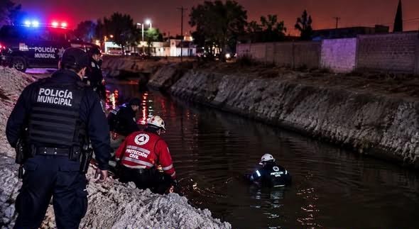 Arrojado al canal de agua negra El Salitre